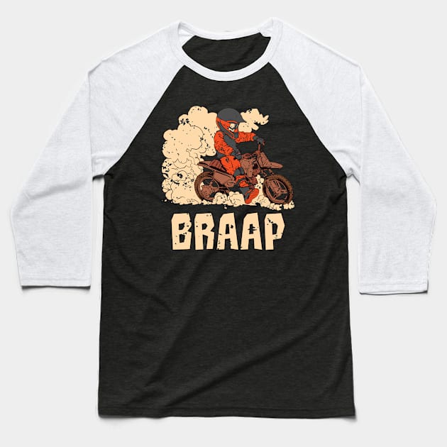 Dirt Bike BRAAP Boy Motorsports Baseball T-Shirt by Anassein.os